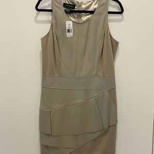 Pink Tartan beige leather and fabric dress
